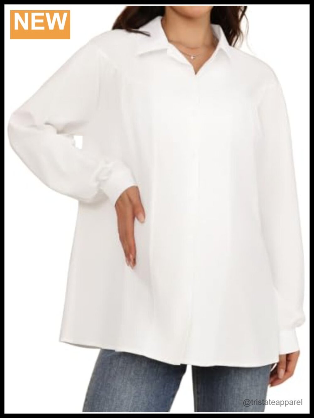 Maternity Blouse Button Down Shirt Point Collar Long Sleeve Cotton Modal Work